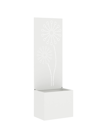 Vaso da Giardino con Pannello Decorativo Bianco 50 x 140 cm