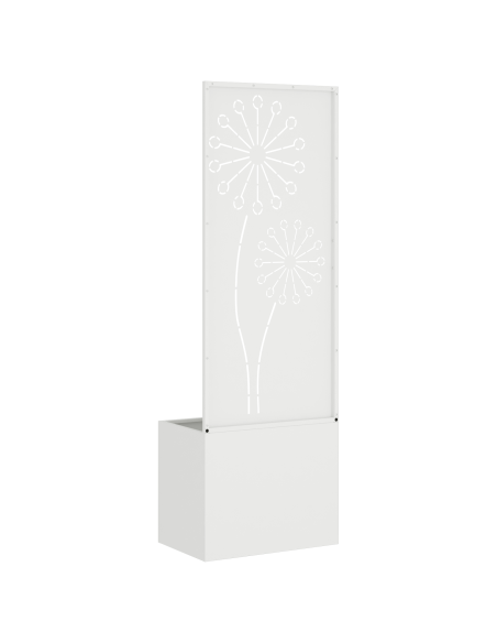 Vaso da Giardino con Pannello Decorativo Bianco 50 x 140 cm