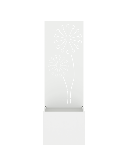 Vaso da Giardino con Pannello Decorativo Bianco 50 x 140 cm