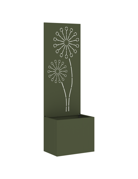Vaso da Giardino con Pannello Decorativo Oliver verde