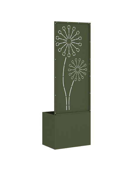 Vaso da Giardino con Pannello Decorativo Oliver verde