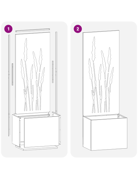 Vaso da Giardino con Pannello Decorativo Bianco 50 x 140 cm