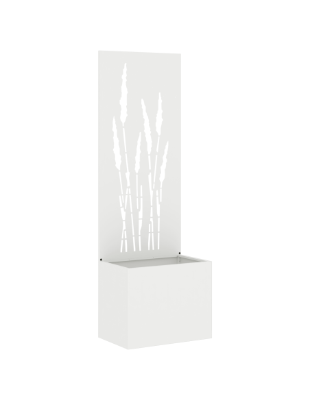 Vaso da Giardino con Pannello Decorativo Bianco 50 x 140 cm