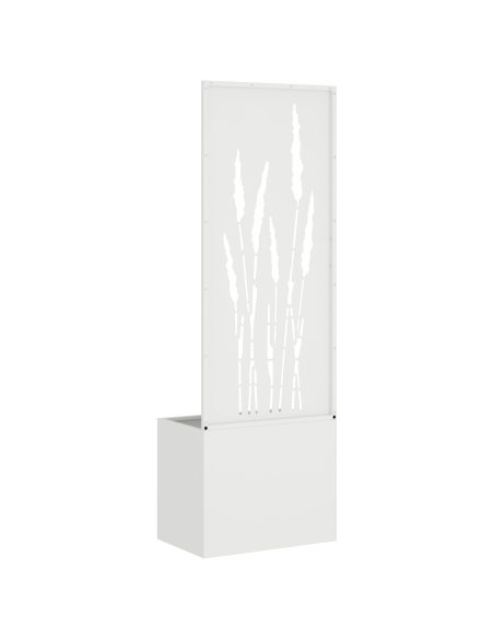Vaso da Giardino con Pannello Decorativo Bianco 50 x 140 cm