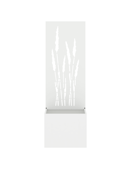 Vaso da Giardino con Pannello Decorativo Bianco 50 x 140 cm