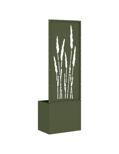 Vaso da Giardino con Pannello Decorativo Oliver verde
