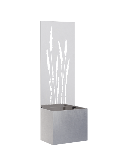 Vaso da Giardino con Pannello Decorativo Argento 50 x 140 cm