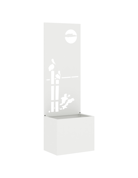 Vaso da Giardino con Pannello Decorativo Bianco 50 x 140 cm