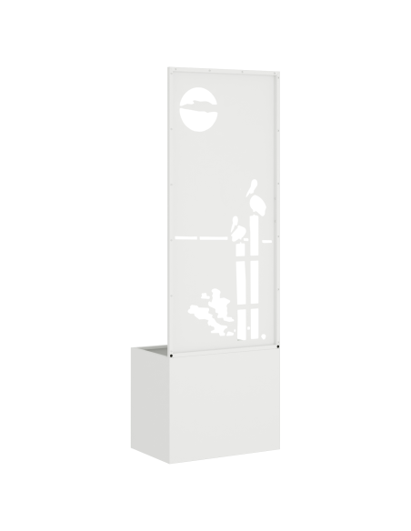 Vaso da Giardino con Pannello Decorativo Bianco 50 x 140 cm