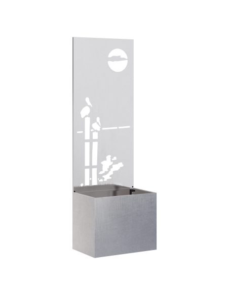 Vaso da Giardino con Pannello Decorativo Argento 50 x 140 cm
