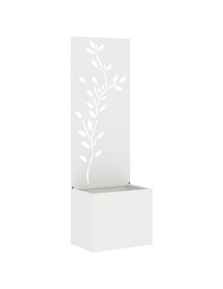 Vaso da Giardino con Pannello Decorativo Bianco 50 x 140 cm