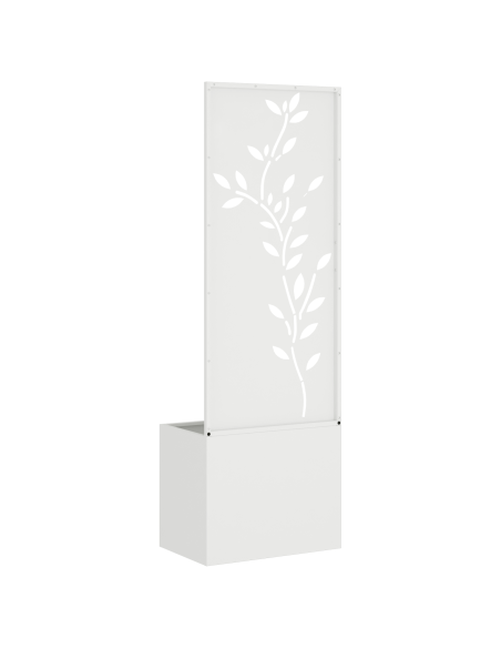 Vaso da Giardino con Pannello Decorativo Bianco 50 x 140 cm
