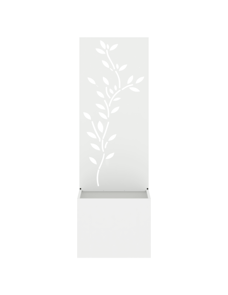 Vaso da Giardino con Pannello Decorativo Bianco 50 x 140 cm