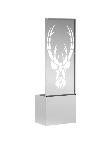 Vaso da Giardino con Pannello Decorativo Argento 50 x 140 cm