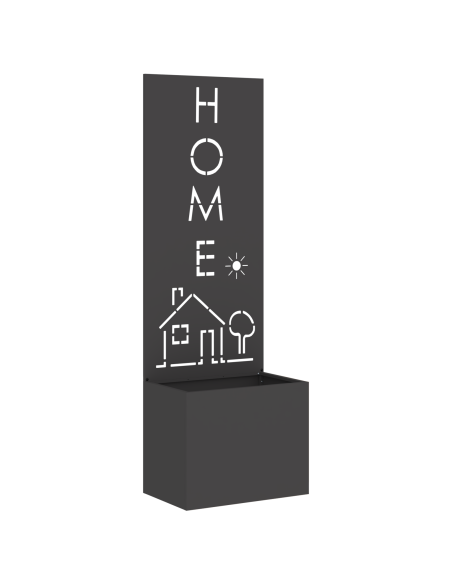 Vaso da Giardino con Pannello Decorativo Nero 50 x 140 cm