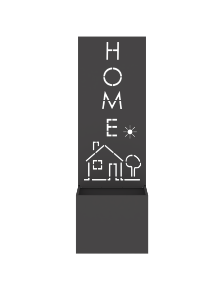 Vaso da Giardino con Pannello Decorativo Nero 50 x 140 cm