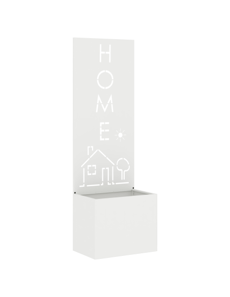 Vaso da Giardino con Pannello Decorativo Bianco 50 x 140 cm