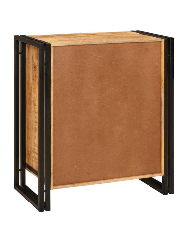 Armadio da Notte Marrone Legno di mango solido e grezzo