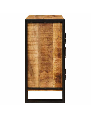 Armadio da Notte Marrone Legno di mango solido e grezzo