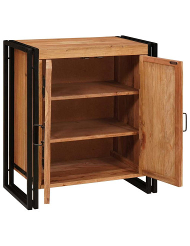 Armadio da Notte Marrone legno massello di acacia