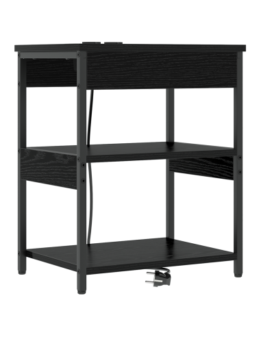 Armadio da Notte 2 pcs Rovere Nero 41 x 31 x 51 cm