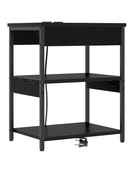 Armadio da Notte 2 pcs Rovere Nero 41 x 31 x 51 cm