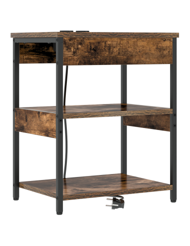 Armadio da Notte 2 pcs Rovere fumé 41 x 31 x 51 cm