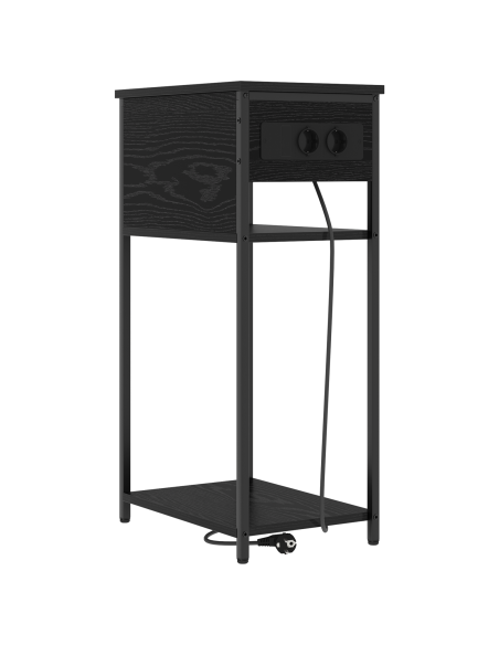 Armadio da Notte Rovere Nero 41 x 28 x 76 cm Legno multistrato