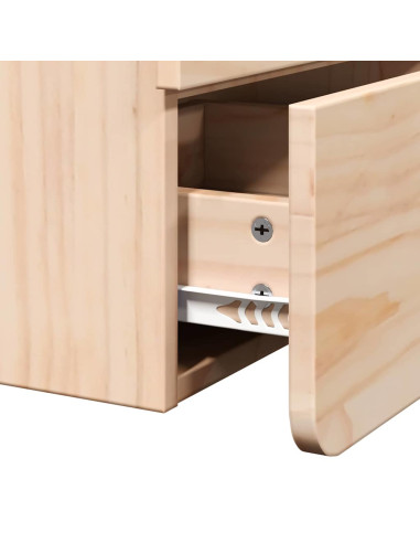 Comodino Marrone 39 x 34 x 33 cm Legno di pino massello