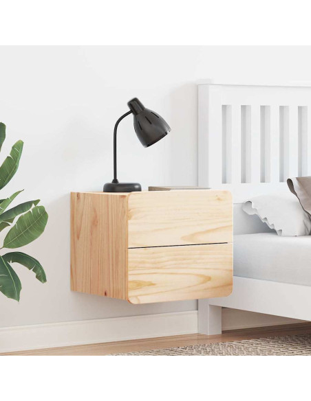 Comodino 2 pcs Naturale 39 x 34 x 33 cm Legno di pino massello