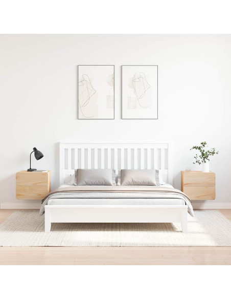 Comodino 2 pcs Naturale 39 x 34 x 33 cm Legno di pino massello