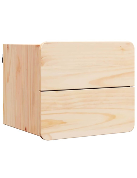 Comodino 2 pcs Naturale 39 x 34 x 33 cm Legno di pino massello