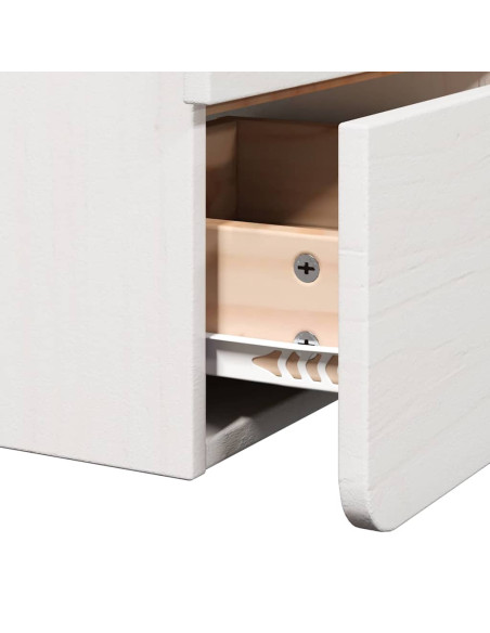 Comodino Bianco 39 x 34 x 33 cm Legno di pino massello