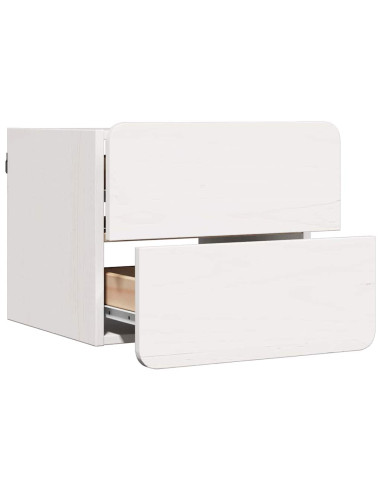 Comodino Bianco 39 x 34 x 33 cm Legno di pino massello