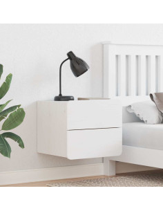 Comodino 2 pcs Bianco 39 x 34 x 33 cm Legno di pino massello 2