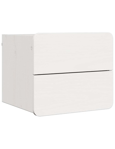 Comodino 2 pcs Bianco 39 x 34 x 33 cm Legno di pino massello