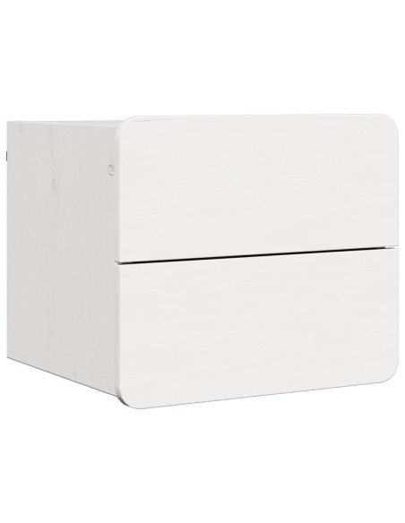 Comodino 2 pcs Bianco 39 x 34 x 33 cm Legno di pino massello