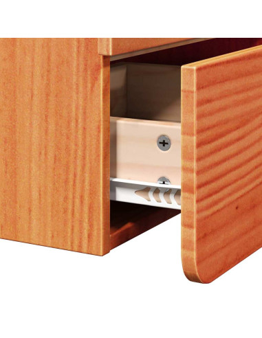 Comodino Marrone cerato 39 x 34 x 33 cm Legno di pino massello