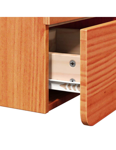 Comodino Marrone cerato 39 x 34 x 33 cm Legno di pino massello