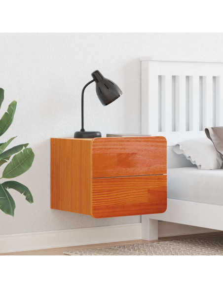 Comodino Marrone cerato 39 x 34 x 33 cm Legno di pino massello