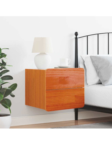 Comodino Marrone cerato 39 x 34 x 33 cm Legno di pino massello