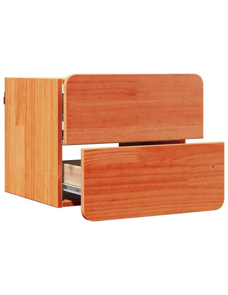 Comodino Marrone cerato 39 x 34 x 33 cm Legno di pino massello