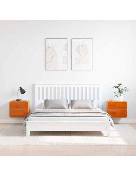 Comodino 2 pcs Marrone 39 x 34 x 33 cm Legno di pino massello