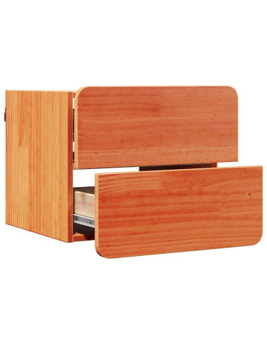 Comodino 2 pcs Marrone 39 x 34 x 33 cm Legno di pino massello