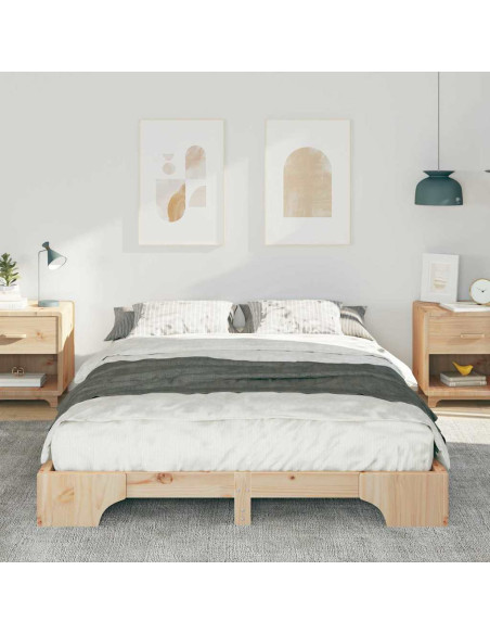 Struttura letto a terra Marrone 140 x 210 cm legno