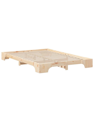 Struttura del letto Marrone 140 x 210 cm Pino massello