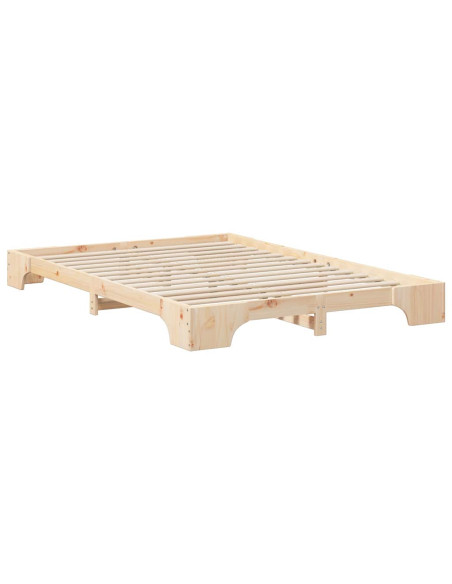 Struttura letto a terra Marrone 140 x 210 cm legno