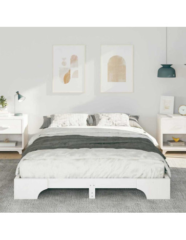 Struttura del letto Bianco 140 x 210 cm Pino massello