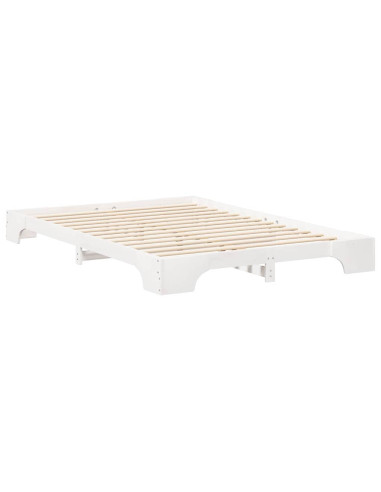Struttura del letto Bianco 140 x 210 cm Pino massello