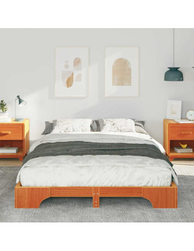 Struttura del letto Marrone 140 x 210 cm Pino massello